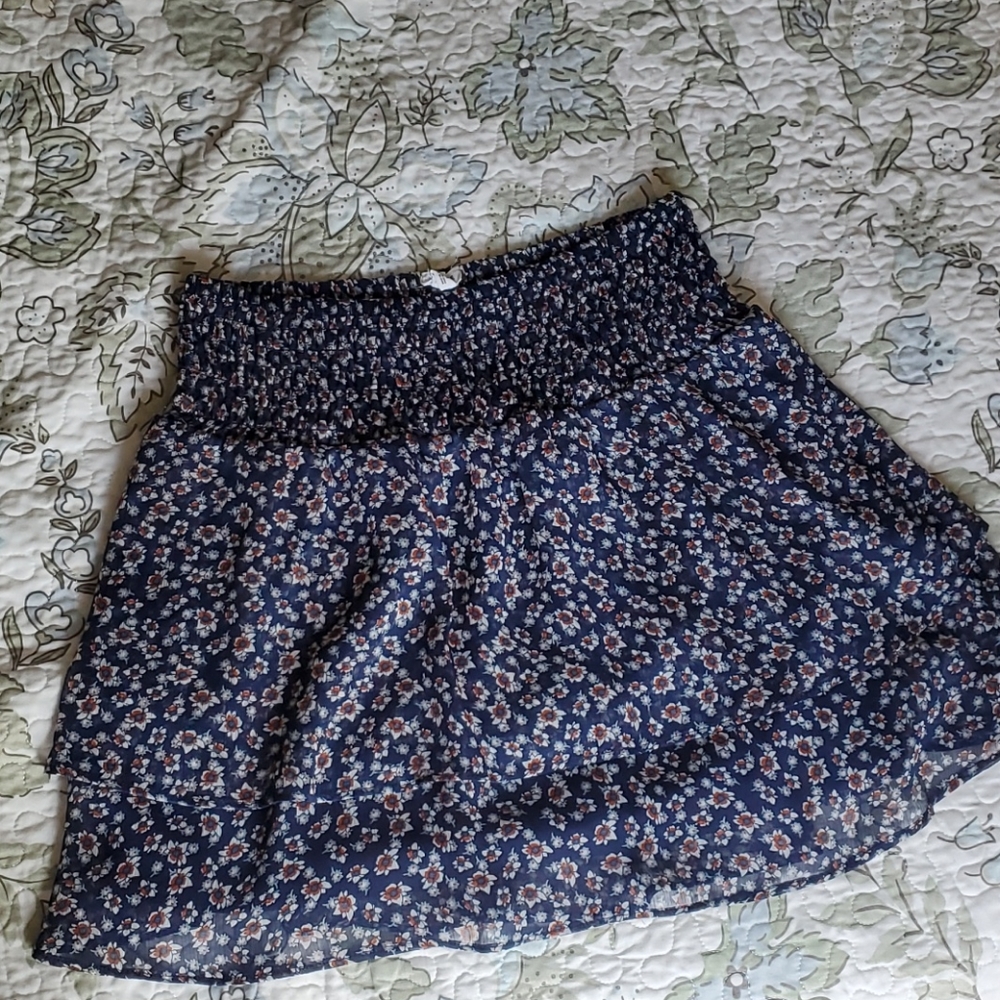 Blue floral skirt